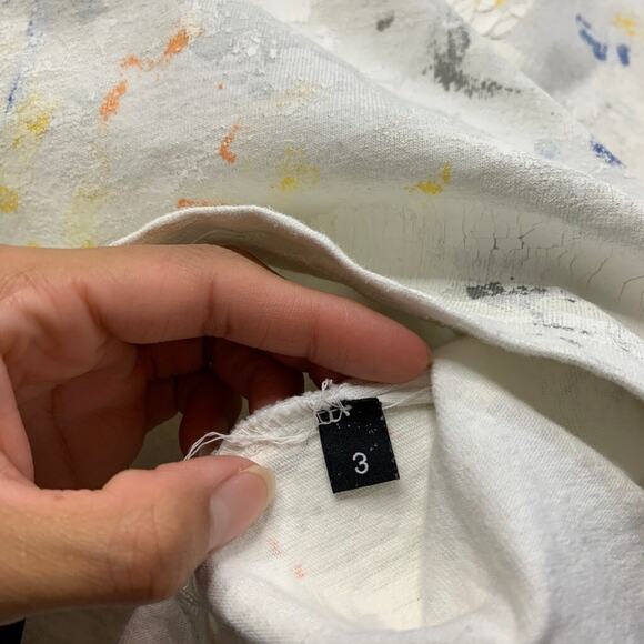 John Elliot T Shirt Mens 3 Multi University Pollock Paint Splatter Short Sleeve - Picture 5 of 8